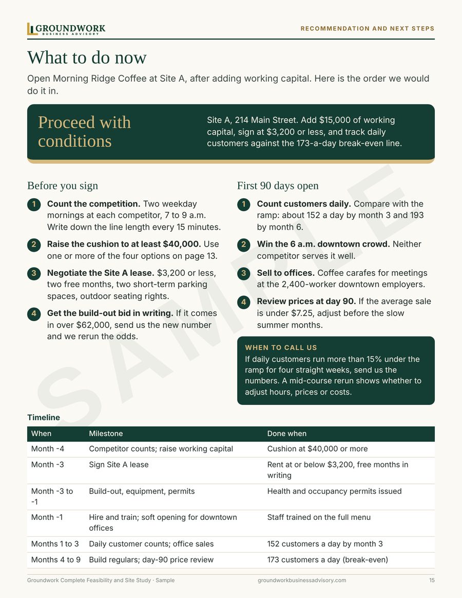 Sample study page: next steps