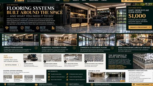 T&M Flooring: website concept